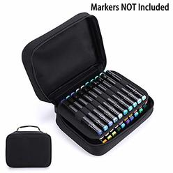 BTSKY Art Marker Carrying Case Lipstick Organizer-40 Slots Canvas Zippered Markers Storage for Copic Prismacolor Touch