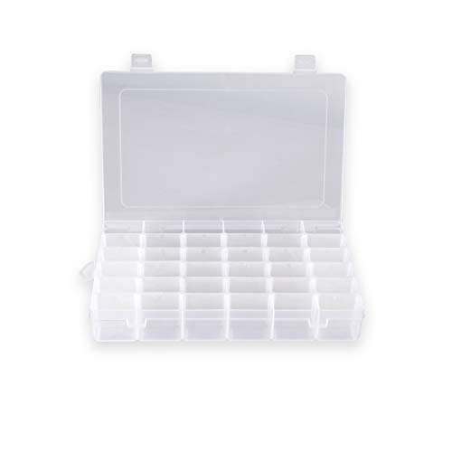 Grinde No Plastic Organizer Container Box 36 Compartments Jewelry Storage Box with Adjustable Dividers
