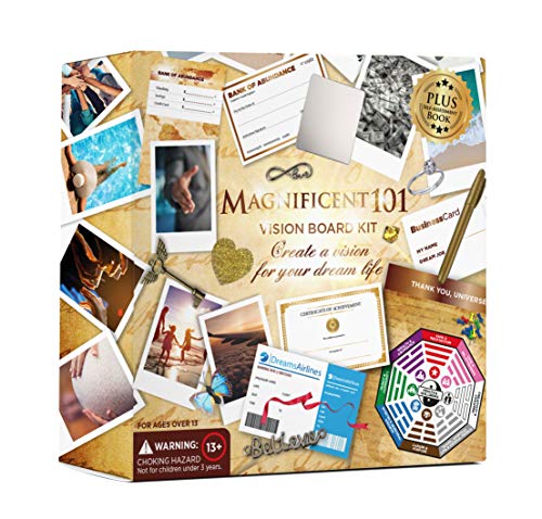 MAGNIFICENT 101 Magnificent101 Vision Board Kit - Create a Board of Your  Ambitions with +60 Vision Board Supplies. Use The Power of Intention