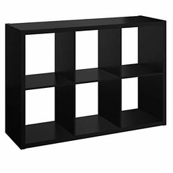 ClosetMaid 4582 Decorative Open Back 6-Cube Storage Organizer, Black