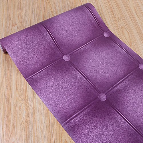 Yifely Purple Grid Shelving Paper Removable Shelf Liner PVC Drawer Sticker Redo Old Nightstands Doors 17.7 Inch by 9.8 Feet