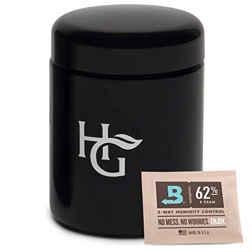 Herb Guard - Half Oz Smell Proof Stash Jar (250 ml) Comes with Humidity Pack to Keep Goods Fresh for Months