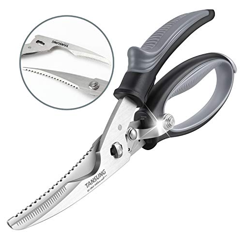 TANSUNG Poultry Shears, Come-apart Kitchen Scissors, Anti-rust Heavy Duty Kitchen Shears with Soft Grip Handles