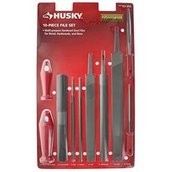 Husky 22105HD 8 Pack of Assorted Files with Interchangeable Plastic Handles for Wood and Metalworking (Metal Brush Not