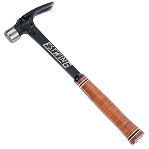 Estwing Ultra Series Hammer - 19 oz Rip Claw Framer with Milled Face & Genuine Leather Grip - E19SM