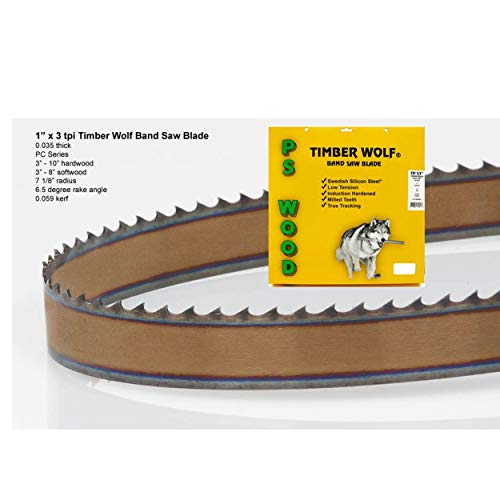 Timber Wolf Bandsaw Blade 153" x 1" x 3 TPI, Positive Claw