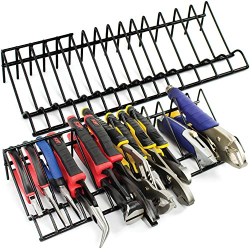 ToolAssort Plier Organizer Rack, 2 Pack, Stores Spring Loaded, Regular and Wide Handle Insulated Pliers, Tool Box Storage and Organization