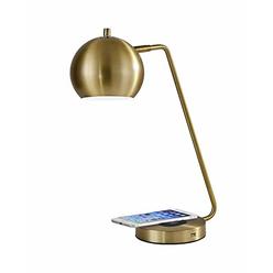 Adesso 5131-21 Emerson Desk Lamp WirelessÂ Charging, 7W LED, 5W QI,Â USB Port, Indoor Lighting Lamps