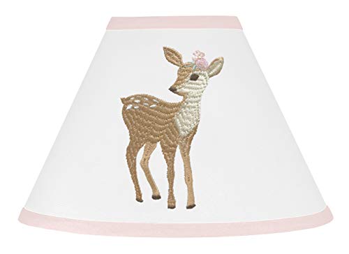 Sweet Jojo Designs Blush Pink and White Lamp Shade for Woodland Deer Floral Collection