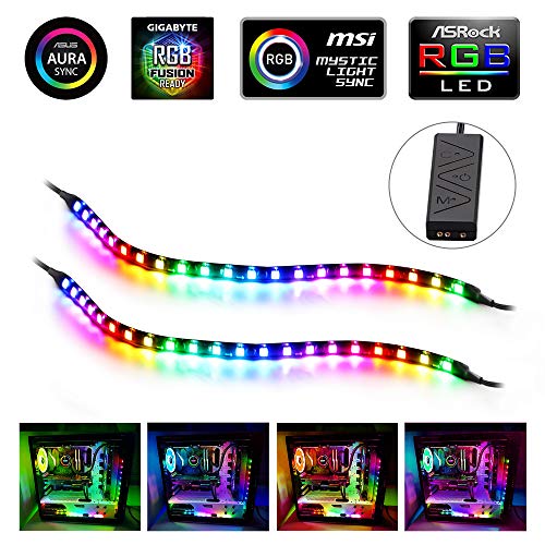 LED RGB PC Light Strip - Speclux Computer Magnetic Addressable LED Motherboard with 5V 3pin RGB Header for Asus