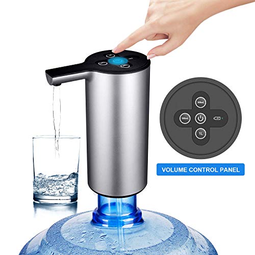 Excmark Auto Bottled Water Pump with Volume Control Wireless Hot and Cold  Water Dispenser Rechargeable Gallon Water Bottle Jug