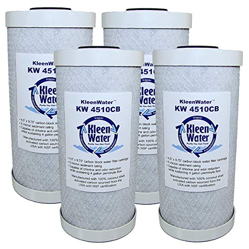 KleenWater KW4510CB Carbon Block Water Filters, Set of 4, Genuine KleenWater Can Holders (2)