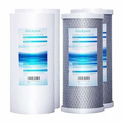 Geekpure Big Blue 4.5"x 10" 5 Micron PP Sediment and Carbon Block Replacement Filters for Whole House Water Filtration System