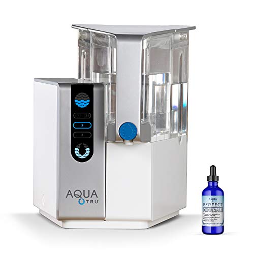 AQUA TRU Countertop Water Filtration Purification System with PERFECT MINERALS DROPS Exclusive 4 - Stage Ultra Reverse