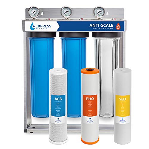 Express Water Whole House Water Filter â€“ 3 Stage Anti Scale Home Water Filtration System â€“ Sediment, Phosphate, Carbon