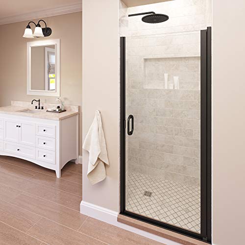 Basco Shower Door Basco Infinity 33- 34 in Width, Semi-Frameless Shower Door, Clear Glass, Oil Rubbed Bronze Finish