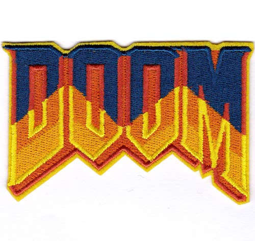 cosplaypatch Doom Classic Retro PC Game Logo Cosplay Badge Embroidered Iron or Sewn-On Applique Patch 2.5x3.5 inch