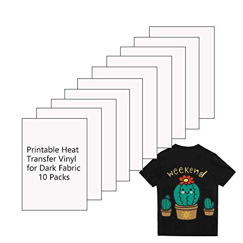 Hutu Printable Heat Transfer Paper Inkjet Printer Iron On Htv For Dark Fabrics Or T Shirts Size Pack Of 10 Hutu Printable Heat Transfer Paper Inkjet Printer Iron On Htv For Dark Fabrics Or T Shirts Size Pack Of 10