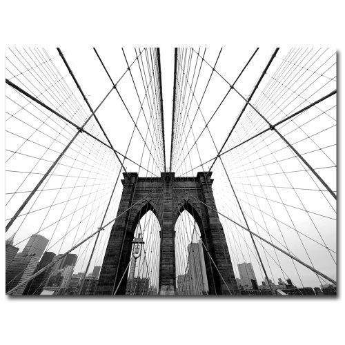 Trademark Global NYC, Brooklyn Bridge by Nina Papiorek, 24x32-Inch Canvas Wall Art