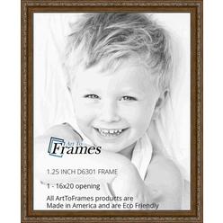 ArtToFrames 16x20 inch Dark Gold with Beads Wood Picture Frame, WOMD6301-16x20
