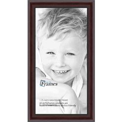 ArtToFrames 12x24 Inch Brown Picture Frame, This 1.75" Custom Poster Frame is Mahogany and Burgundy With Beaded Lip, for Your