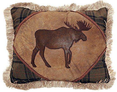 Carstens, Inc Carstens Moose With Cedar Hills Plaid Pillow