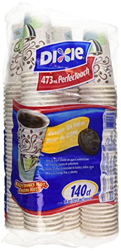 Dixie Perfectouch Insulated Paper Hot Cup, Coffee Haze Design, 140 Count