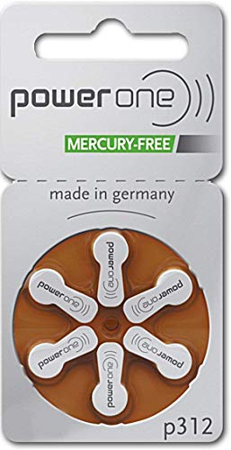 Powerone Power One Hearing Aid Battery Size 312 No Mercury, 5 Pack (60 Batteries)