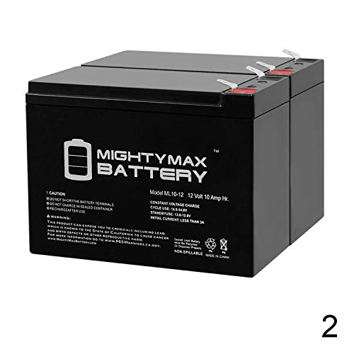 Mighty Max Battery 12V 10AH Replaces HE12V127 HGL1012 LCRB1210P NEUTON CE5 POWPS12100 Battery - 2 Pack Brand Product