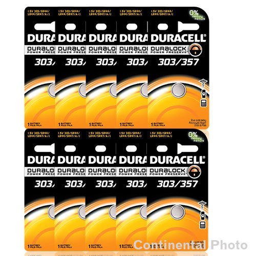 Duracell 20 Duracell 357 303 A76 PX76 SR44W/SW LR44 AG13 Silver Oxide Battery