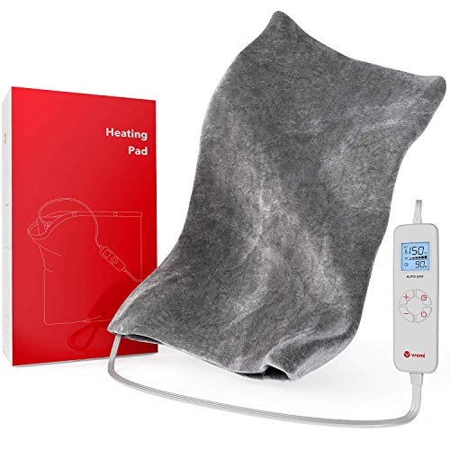 VREMI Vremi Extra Large Heating Pad - 20 x 24 Inches, Washable Plush Cover,  Digital Thermometer with Auto Shut-Off - Perfect for