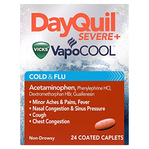 Vicks DayQuil SEVERE with Vicks VapoCOOL Daytime Cough, Cold and flu relief Caplets 24 Count