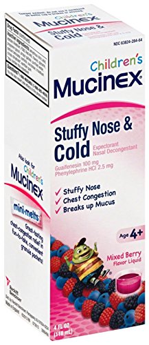 Mucinex Children's Liquid - Stuffy Nose & Cold Mixed Berry 4 oz