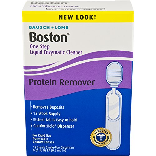 Boston Bausch & Lomb Boston One Step Liquid Enzymatic Cleaner, Protein Remover, 0.01 Fl Oz ( 1 box of 12 Dispensers)