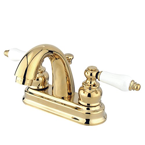 Elements of Design Chicago EB5612PL Centerset Lavatory Faucet with Retail Pop-Up, 4-Inch, Polished Brass