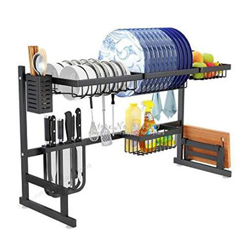 Lehom Stainless Steel Over The Sink Drying Rack 2Tier Cutlery Holders