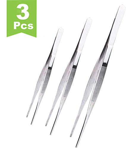 KTFNOMES Stainless Steel Tongs tweezer with precision serrated tips for  surgical & sea food, Heavy Duty Tweezer Tongs for Cooking