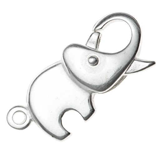 Dreambell 1 pc .925 Sterling Silver Elephant Lobster Clasp Bead/Findings/Bright
