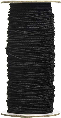 Darice Black Elastic Cord, 2mm Thick, 72 Yard Roll â€“ Perfect for Jewelry Making, Easy to Cut to Size, Black Rubber Covered