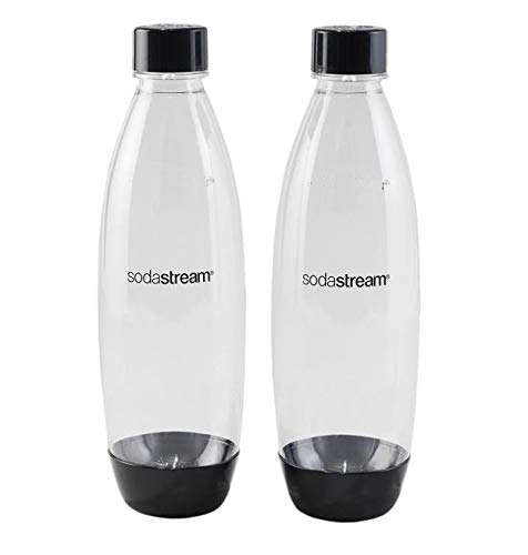 SodaStream Sparkling Water Machines Bottles 1 Litre Twin Pack, Black