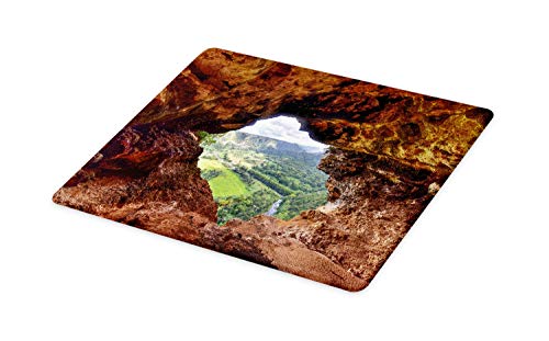 Ambesonne Puerto Rico Cutting Board, View Through the Window Cave in Arecibo Rock Formation Outdoors Nature Theme, Decorative