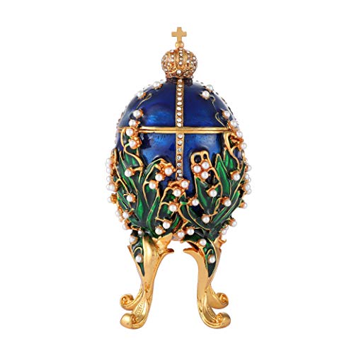 Furuida Jewelry Trinket Boxes Faberge Egg Victorian Style Ornaments Antique Craftsmanship Collection Luxurious Gift for Home