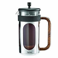 brim 8 Cup French Press Coffee Maker with Wooden Pattern Handle