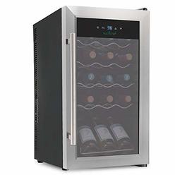 Nutrichef 15 Bottle Refrigerator-White Red Chiller Countertop Cooler-Freestanding Compact Mini Wine Fridge, w, Digital