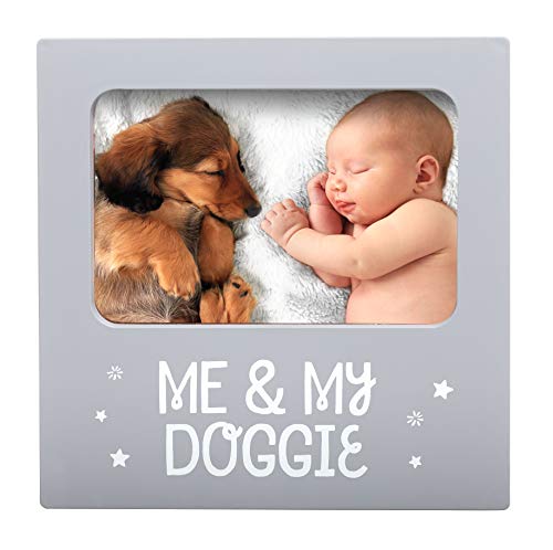 Tiny Ideas Me & My Doggie Picture Frame, Nursery DÃ©cor, Gender Neutral Baby Shower Gift, Gray