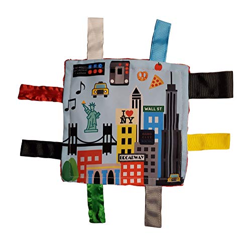 The Learning Lovey City Baby Crinkle Teething Tag Square