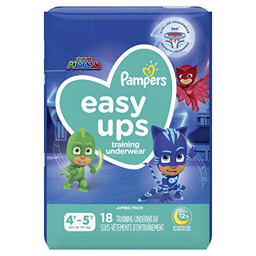 Pampers Easy Ups Training Underwear Boys Size 6 4T-5T 18 Count, (Packaging May Vary)