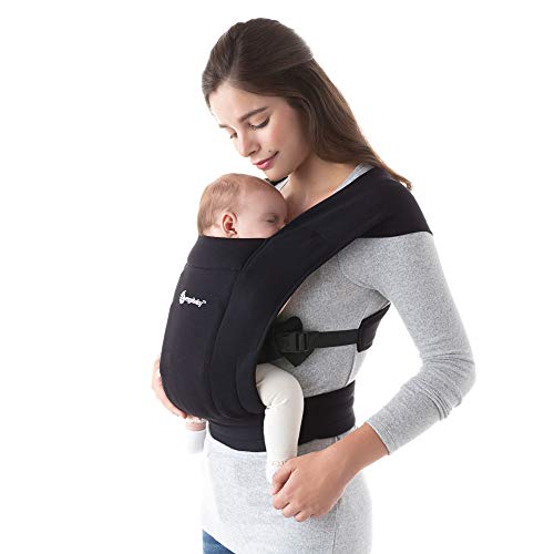 Ergobaby Embrace Baby Wrap Carrier, Infant Carrier for Newborns 7-25 Pounds, Pure Black