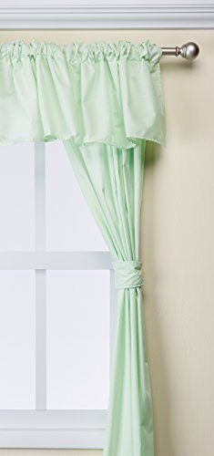 BabyDoll Bedding Baby Doll Bedding Solid 5-Piece Window Valance Curtain Set, Mint