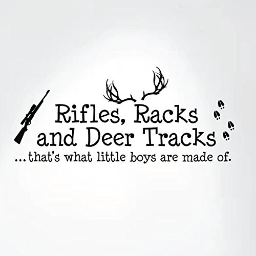 Innovative Stencils Rifles Racks and Deer Tracks That's What Little Boys are Made of Wall Decal Sign Little Boys Sticker Kids Room Decor Hunter